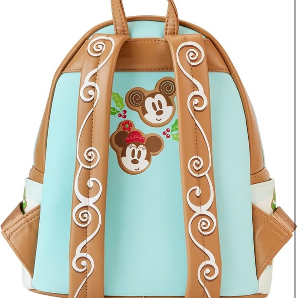 Loungefly Mickey & Minnie Ice Skating Holiday Gingerbread Scented Mini-Backpack - Picture 4 of 12